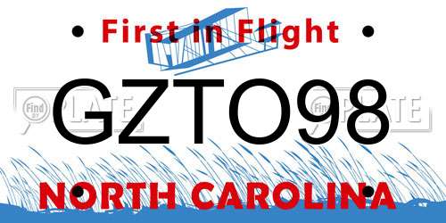 GZTO98 North Carolina License Plate