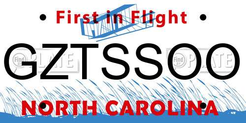 GZTSSOO North Carolina License Plate