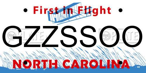 GZZSSOO North Carolina License Plate