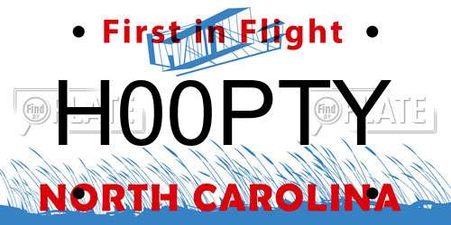 H00PTY North Carolina License Plate