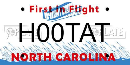 H00TAT North Carolina License Plate