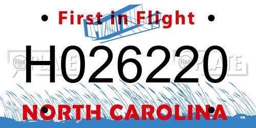 H026220 North Carolina License Plate