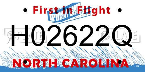 H02622Q North Carolina License Plate