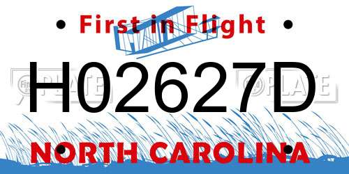 H02627D North Carolina License Plate