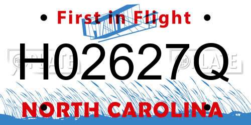 H02627Q North Carolina License Plate