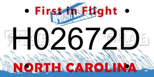 H02672D North Carolina License Plate