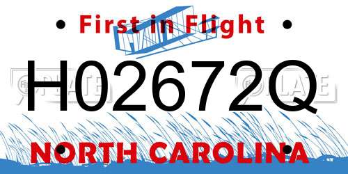 H02672Q North Carolina License Plate