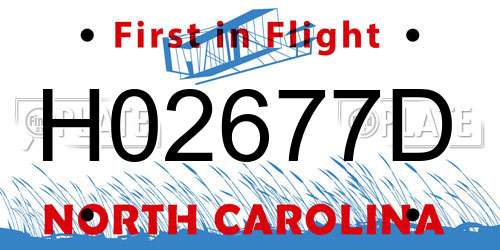 H02677D North Carolina License Plate
