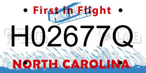 H02677Q North Carolina License Plate