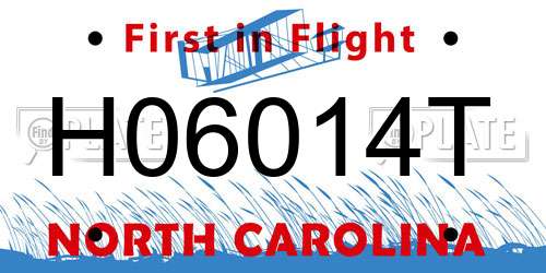 H06014T North Carolina License Plate