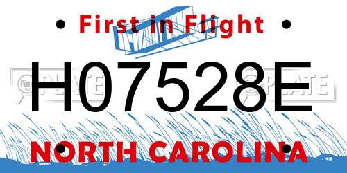 H07528E North Carolina License Plate
