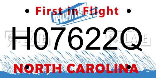 H07622Q North Carolina License Plate