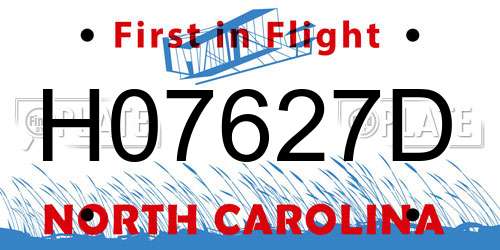 H07627D North Carolina License Plate