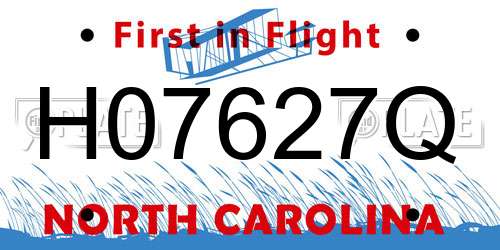 H07627Q North Carolina License Plate
