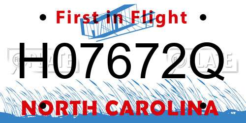 H07672Q North Carolina License Plate