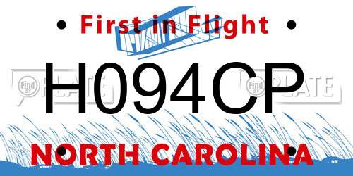 H094CP North Carolina License Plate