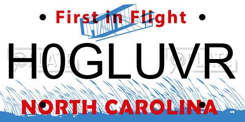 H0GLUVR North Carolina License Plate