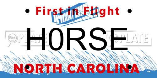 H0RSE North Carolina License Plate