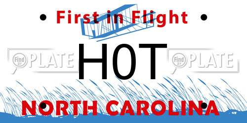 H0T North Carolina License Plate