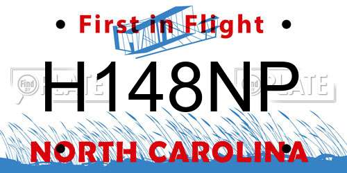 H148NP North Carolina License Plate