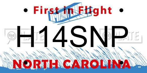 H14SNP North Carolina License Plate