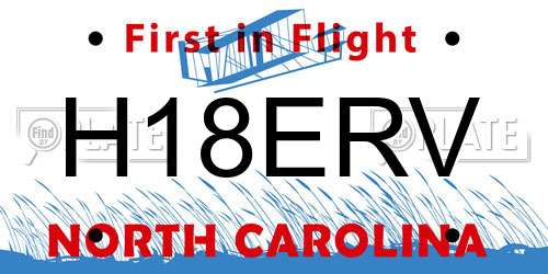 H18ERV North Carolina License Plate