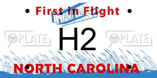 H2 North Carolina License Plate