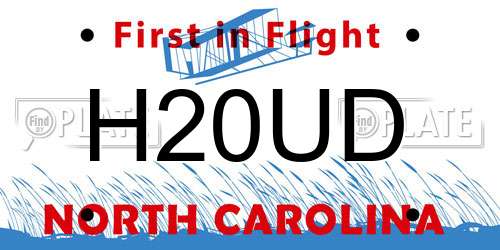 H20UD North Carolina License Plate