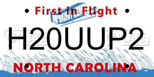 H20UUP2 North Carolina License Plate