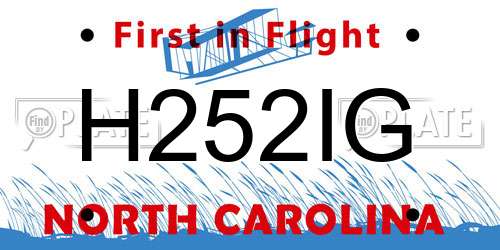 H252IG North Carolina License Plate
