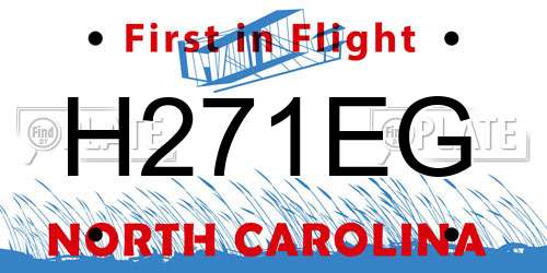 H271EG North Carolina License Plate
