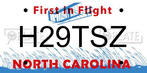 H29TSZ North Carolina License Plate