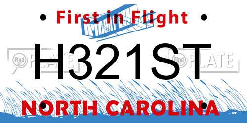 H321ST North Carolina License Plate