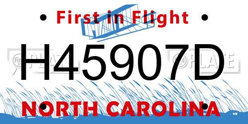 H45907D North Carolina License Plate
