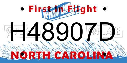 H48907D North Carolina License Plate