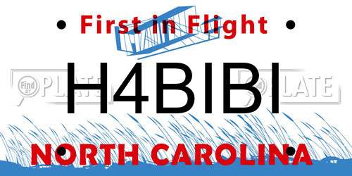 H4BIBI North Carolina License Plate