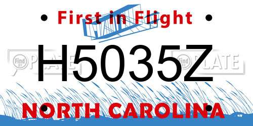 H5035Z North Carolina License Plate