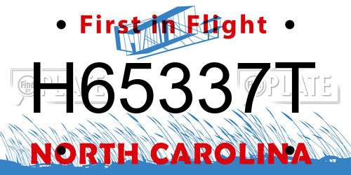 H65337T North Carolina License Plate