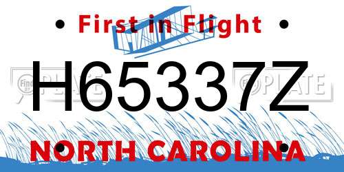 H65337Z North Carolina License Plate