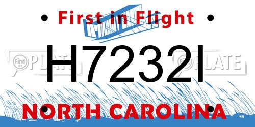 H7232I North Carolina License Plate
