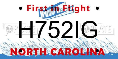 H752IG North Carolina License Plate