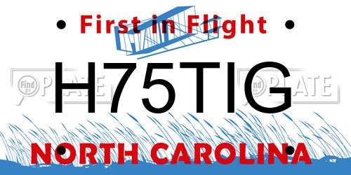 H75TIG North Carolina License Plate