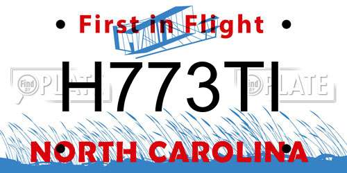 H773TI North Carolina License Plate