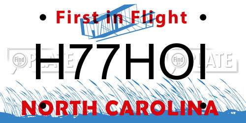 H77HOI North Carolina License Plate