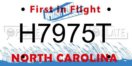 H7975T North Carolina License Plate