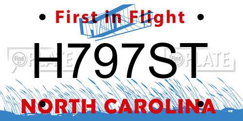 H797ST North Carolina License Plate