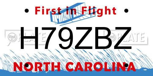 H79ZBZ North Carolina License Plate
