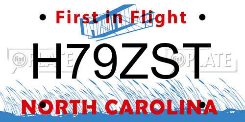 H79ZST North Carolina License Plate