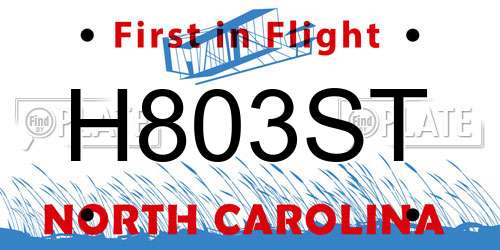 H803ST North Carolina License Plate