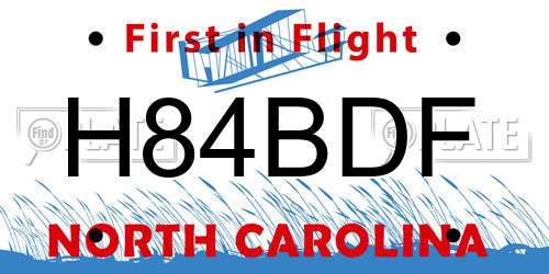 H84BDF North Carolina License Plate